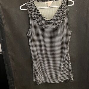 Banana Republic Black and cream Geometric Sleeveless Top